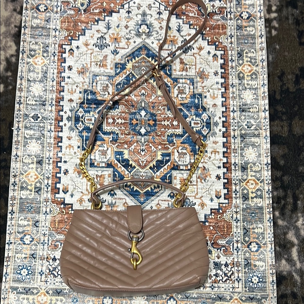 Rebecca Minkoff Edie Tan Quilted Top Handle Bag